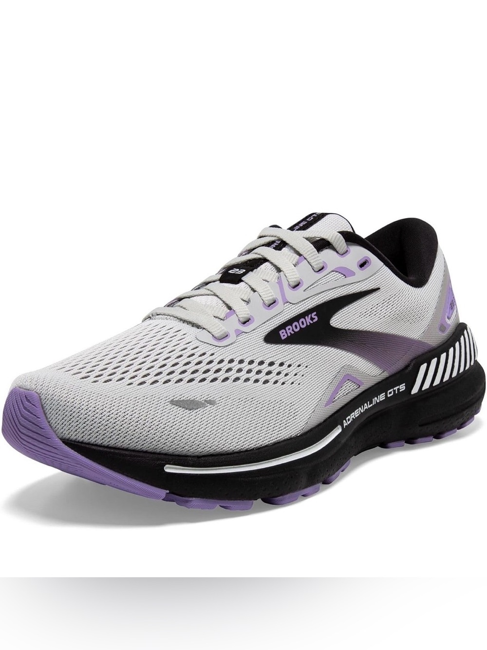 Brooks Women’s Adrenaline GTS 23 Supportive Running Shoe - Gray/Black/Purple